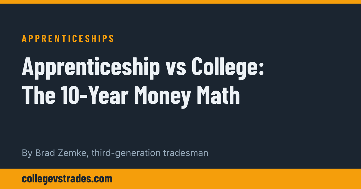 Apprenticeship vs College: The 10-Year Money Math