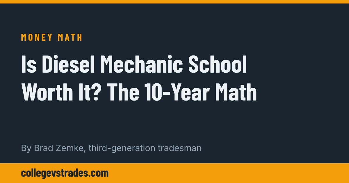 Is Diesel Mechanic School Worth It? The 10-Year Math