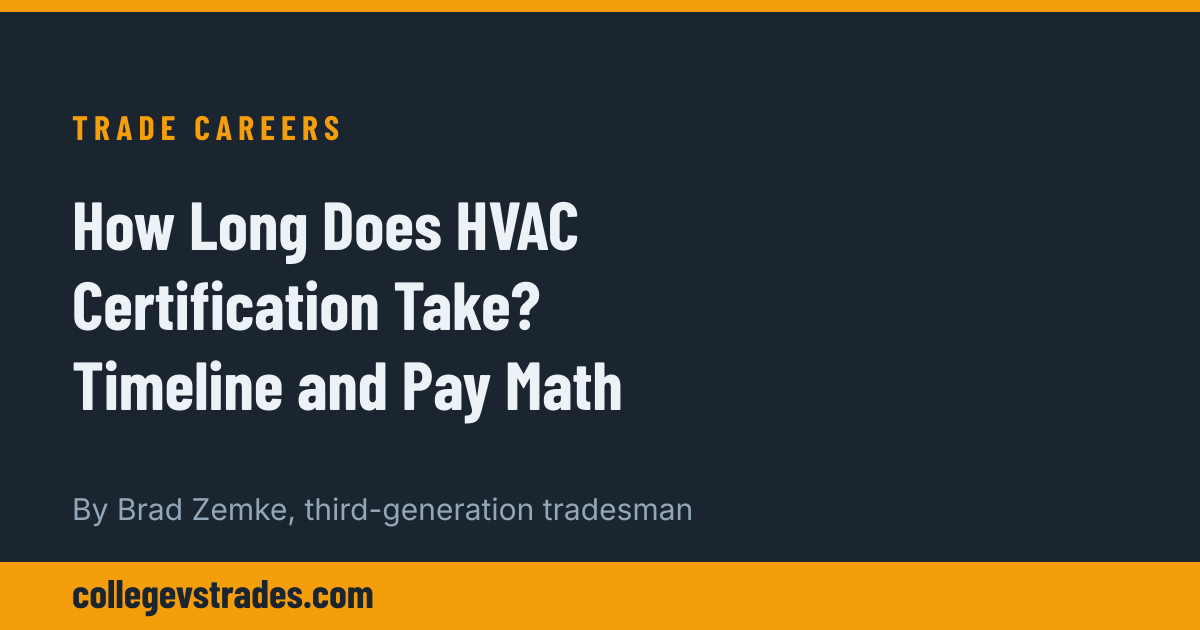 How Long Does HVAC Certification Take? Timeline and Pay Math