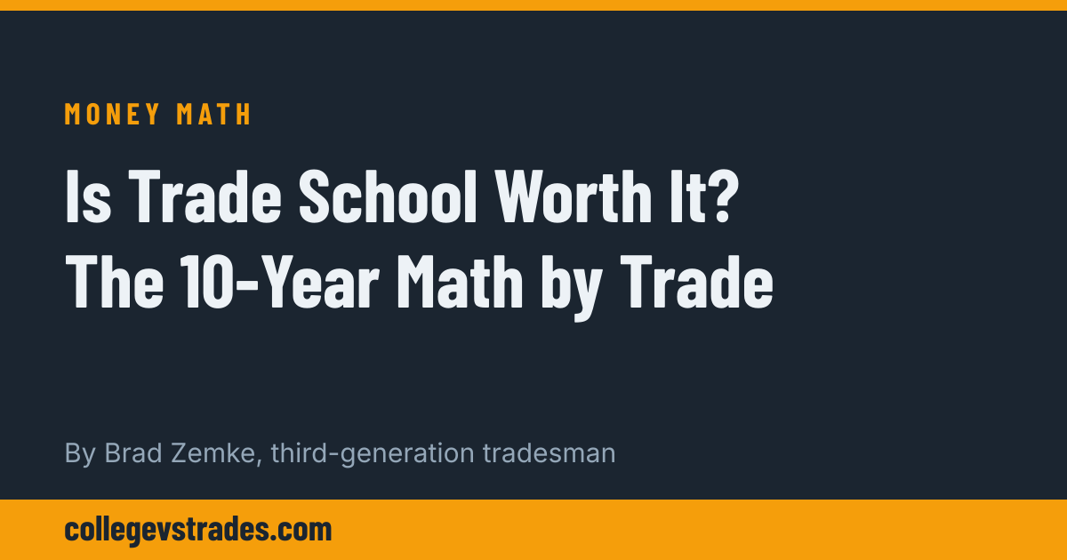 Is Trade School Worth It? The 10-Year Math by Trade