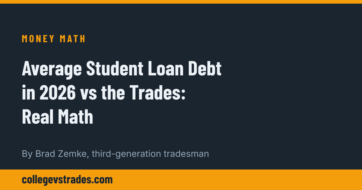 Average Student Loan Debt in 2026 vs the Trades: Real Math
