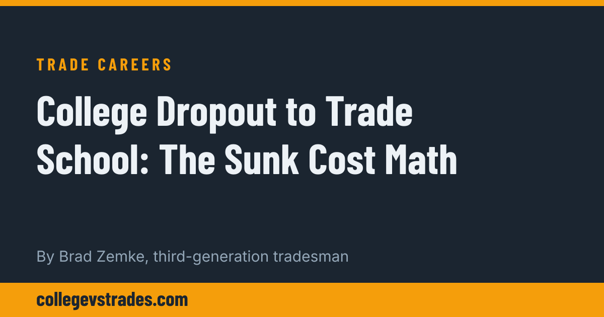 College Dropout to Trade School: The Sunk Cost Math