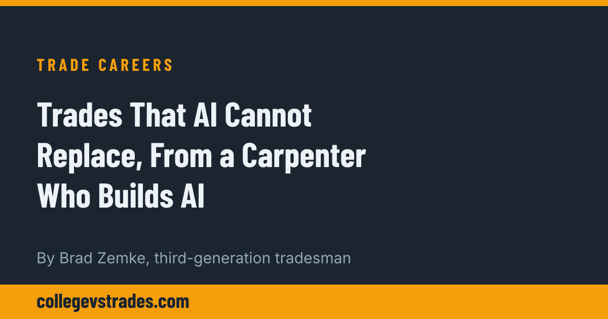 Trades That AI Cannot Replace, From a Carpenter Who Builds AI