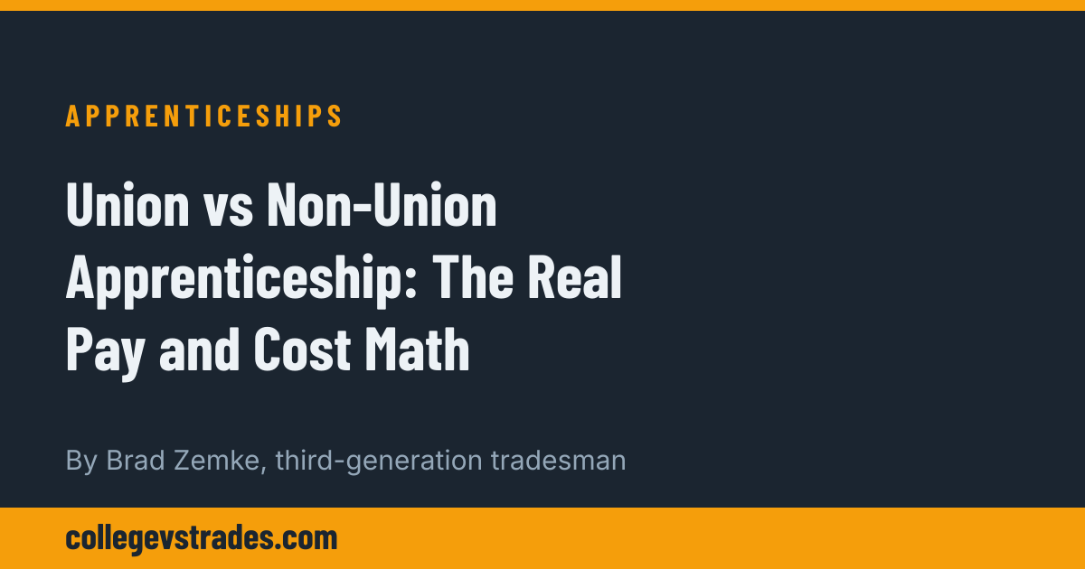 Union vs Non-Union Apprenticeship: The Real Pay and Cost Math